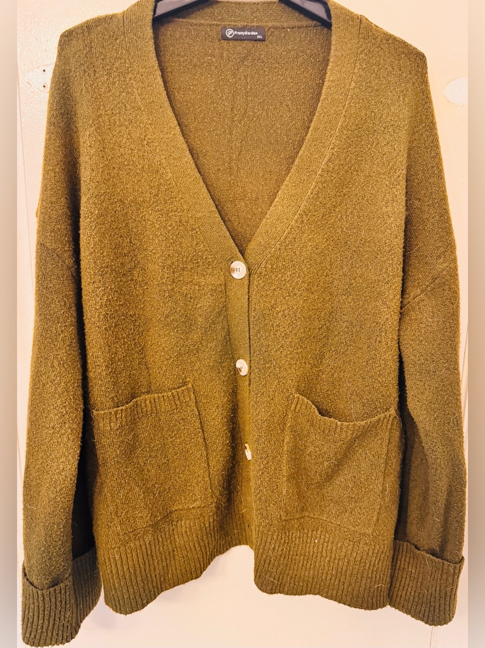 Cozy Olive Green Button-Front Women's Cardigan by Forever 21